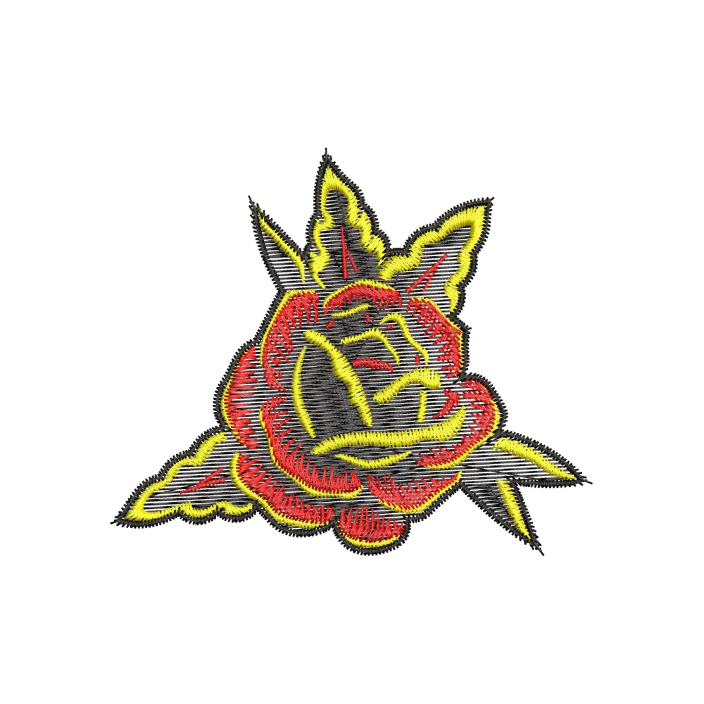 Black Rose Embroidery Design