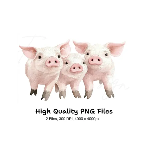 Cute Piglets Clipart Bundle