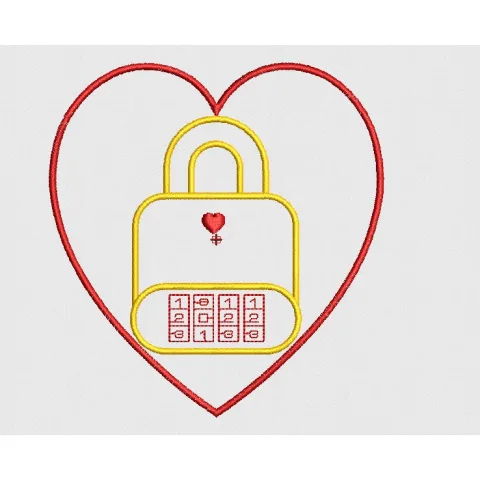 Lock Embroidery Design