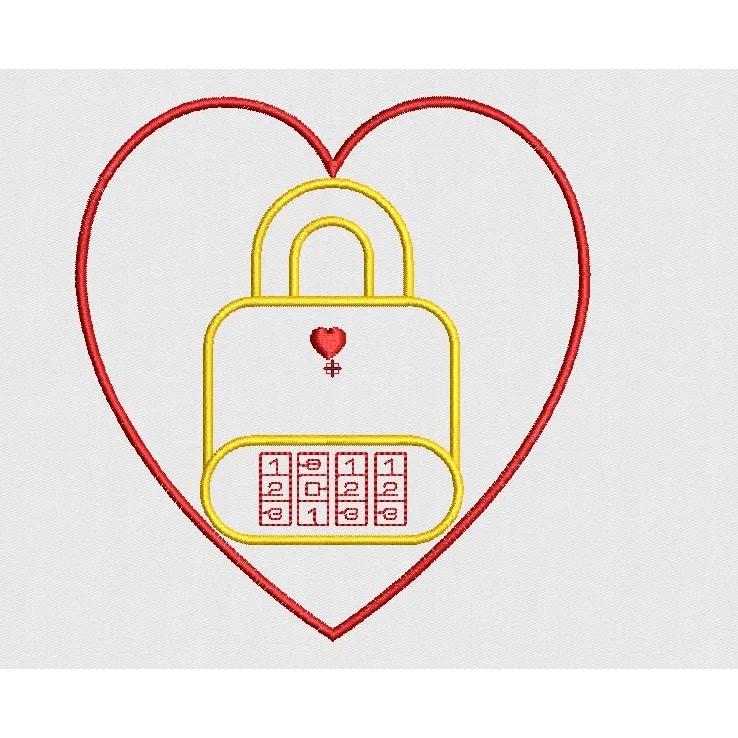 Lock Embroidery Design