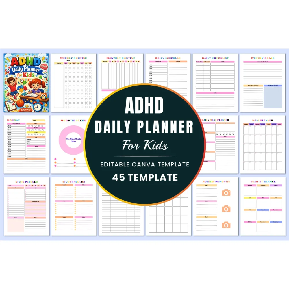 Adhd Daily For Kids Planner