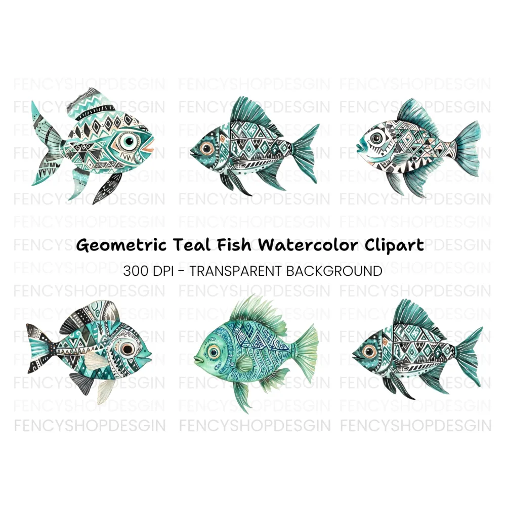 Tribal Fish Clipart Bundle