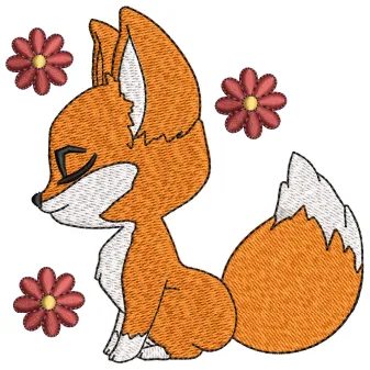 Fox Embroidery Design