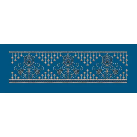 Azure Lotus Dangle Embroidery Design