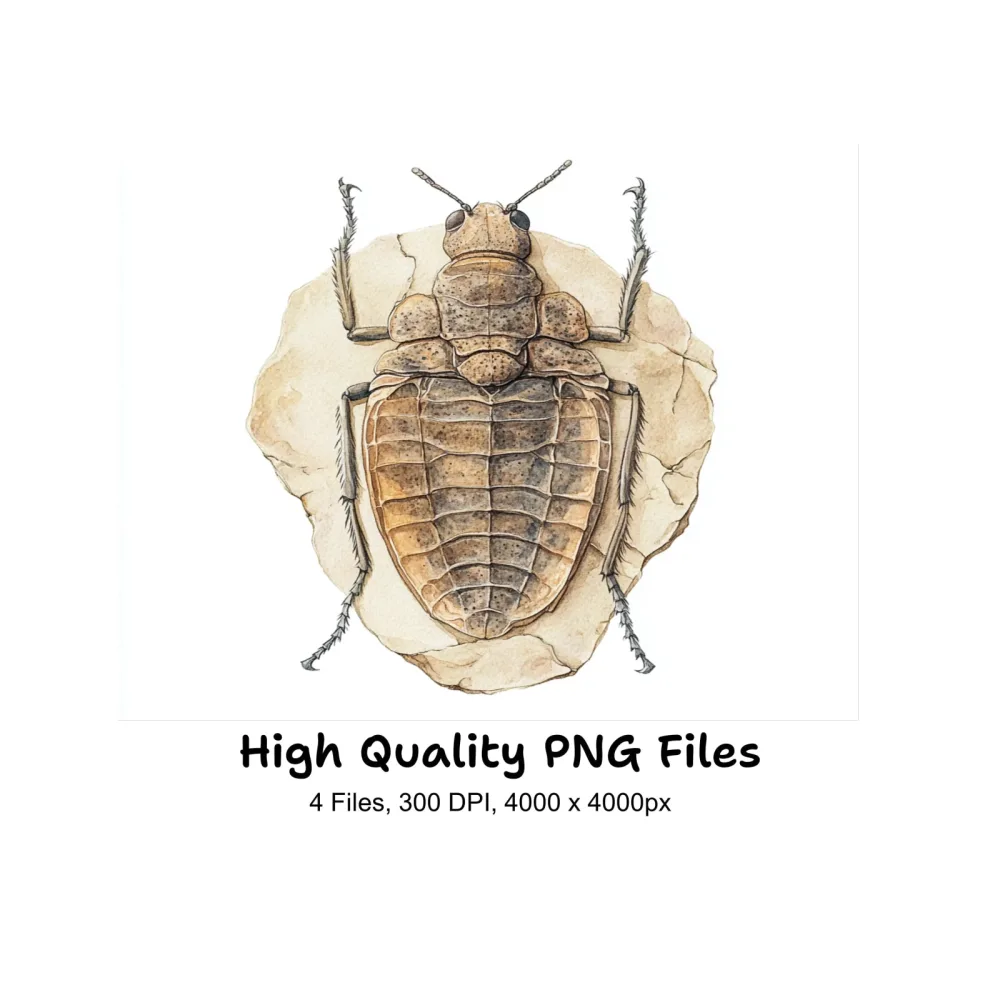 Fossilized Beetle Clipart Bundle