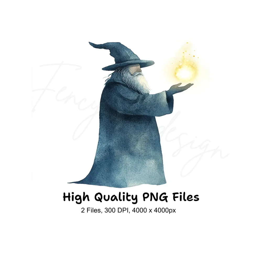 Wizard with Magic Orb Clipart Bundle