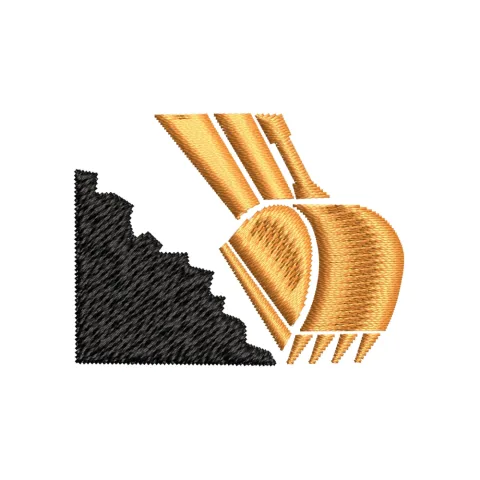 Excavator Work Embroidery Design