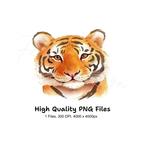 Tiger Head Clipart Bundle