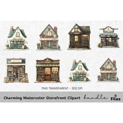 Charming Storefront Clipart Bundle