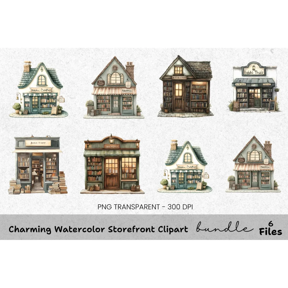 Charming Storefront Clipart Bundle