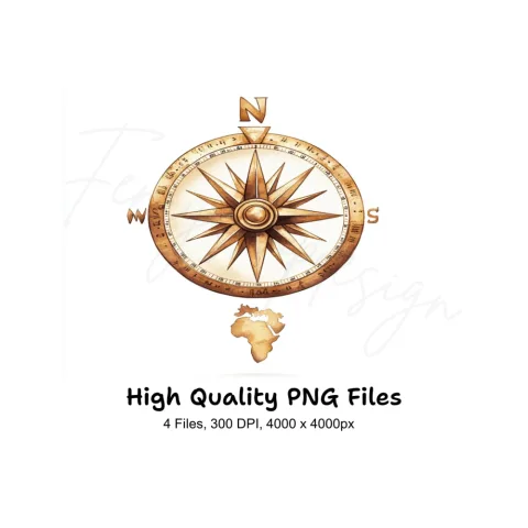 Vintage Compass Rose Clipart Bundle
