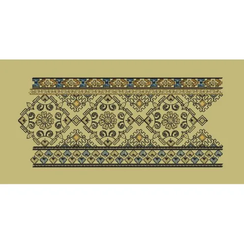 Geometric Floral Tapestry Embroidery Design