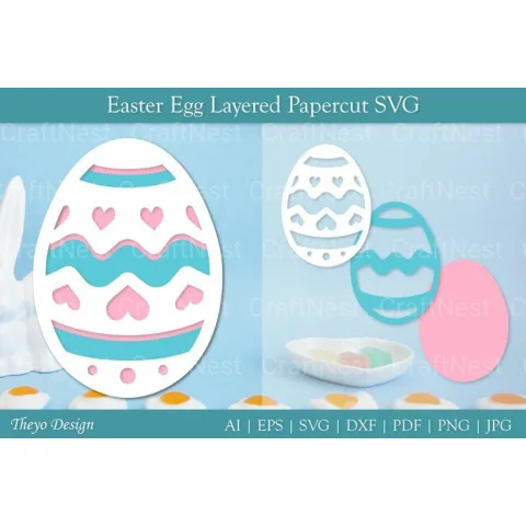 Easter Egg Layered Papercut SVG Bundle
