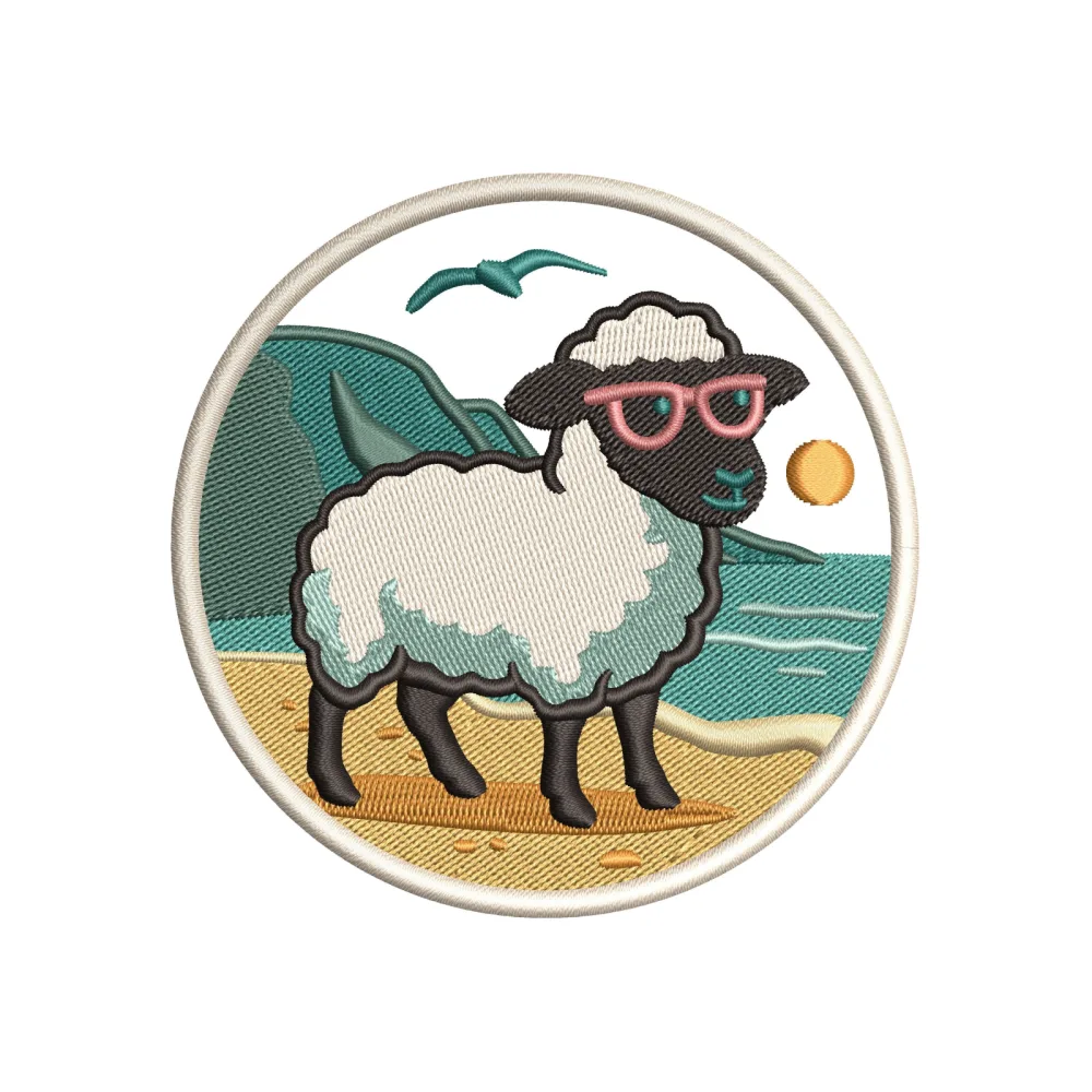 Jolly Sheep Embroidery Design