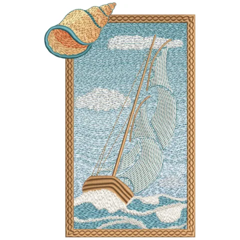 Sailing Boat Embroidery Design