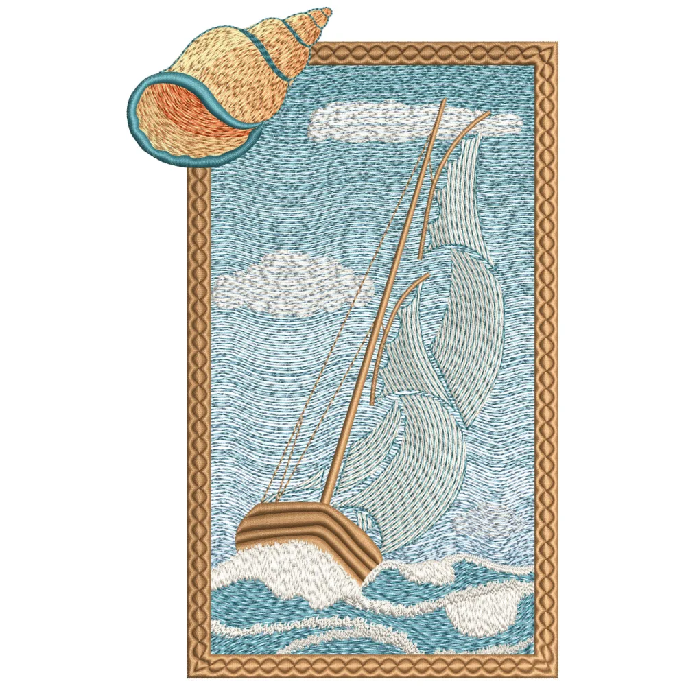Sailing Boat Embroidery Design