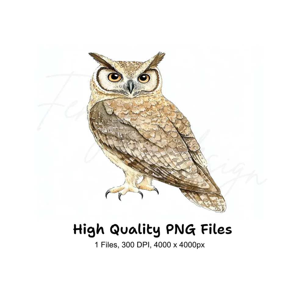 Great Horned Owl Clipart Bundle