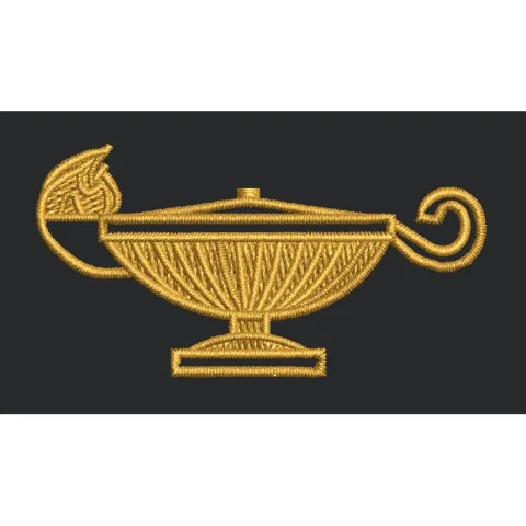 Golden Oil Lamp Embroidery Design