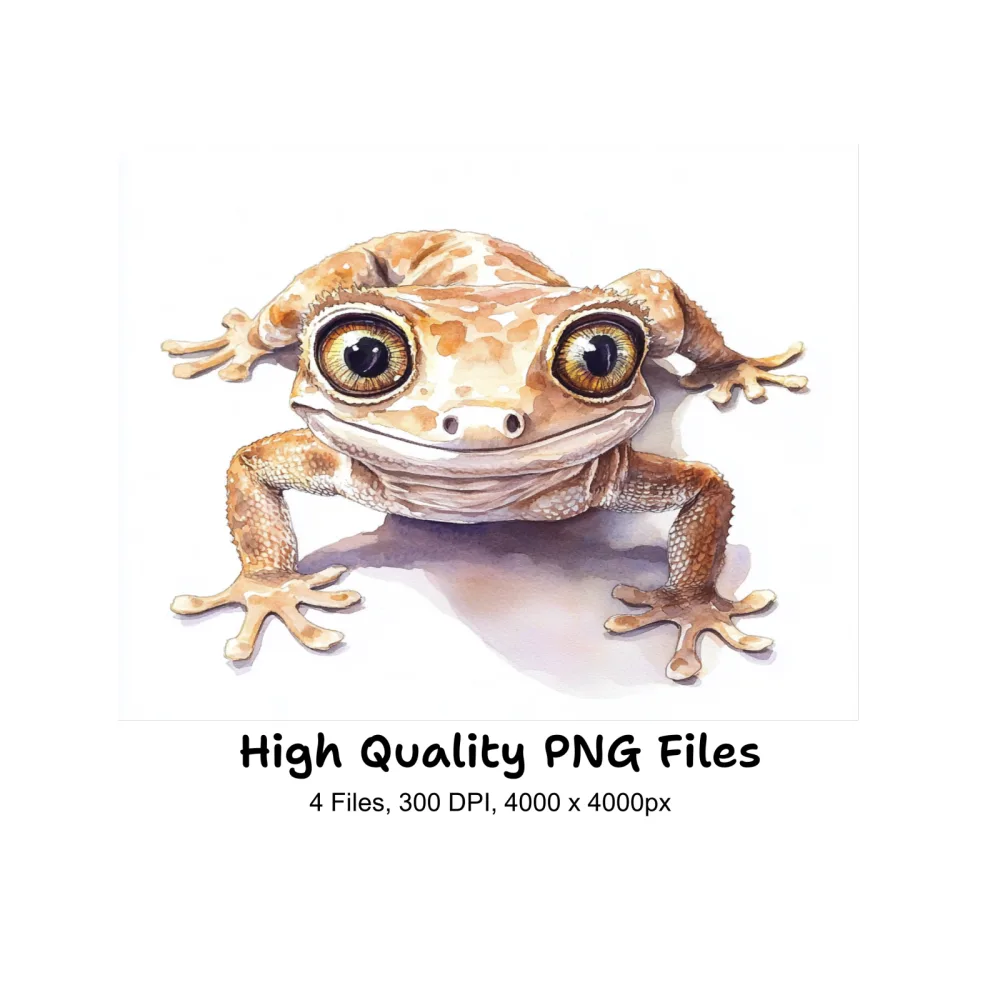 Adorable Brown Gecko Clipart Bundle