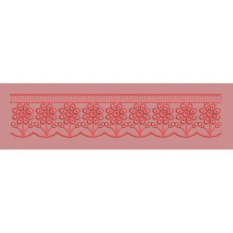 Petal Chain Pink Border Embroidery Design