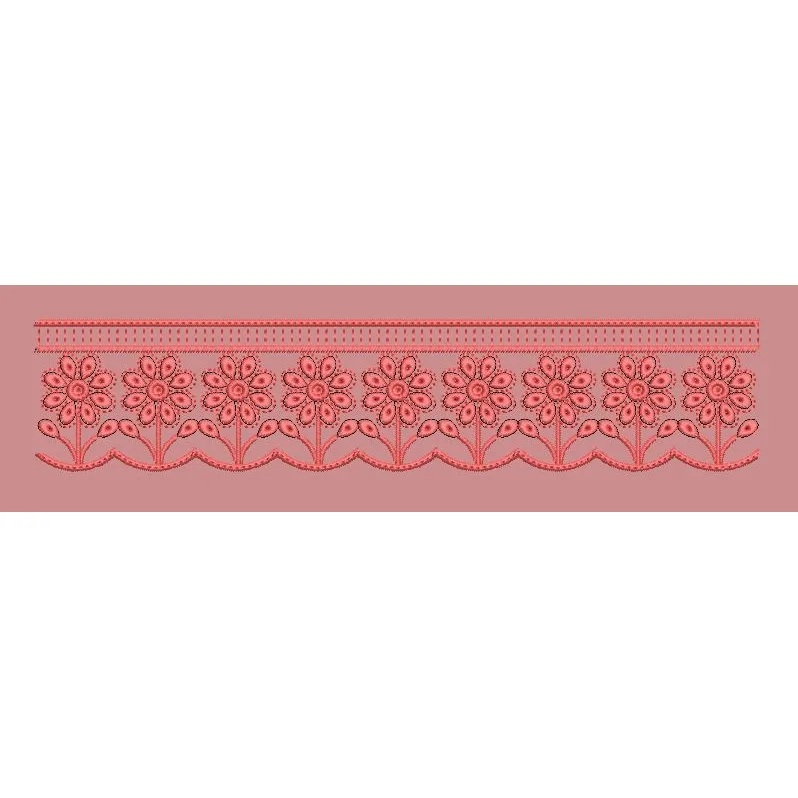 Petal Chain Pink Border Embroidery Design