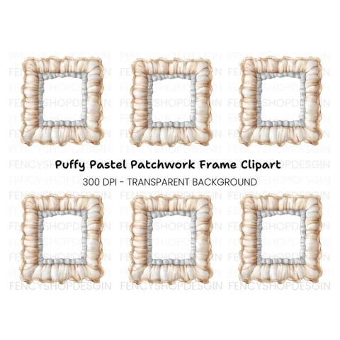 Soft Ruffled Fabric Frame Clipart Bundle