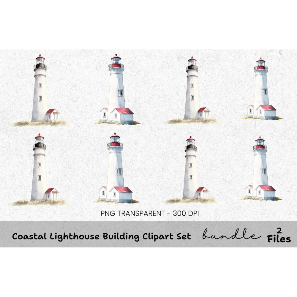 Coastal Lighthouse Clipart Bundle