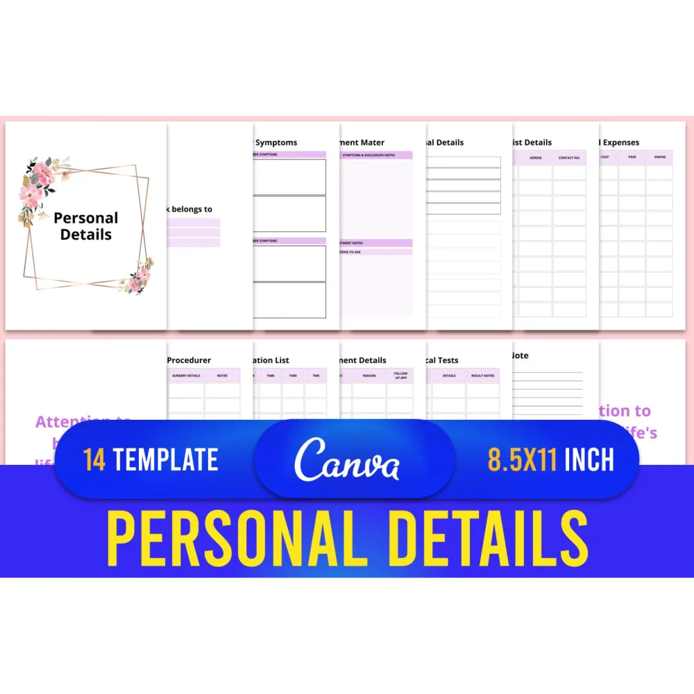 Personal Details Planner