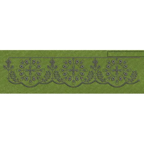 Floral Jacquard Woven Green & Gray Embroidery Design