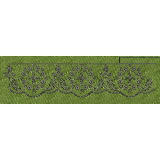 Floral Jacquard Woven Green & Gray Embroidery Design