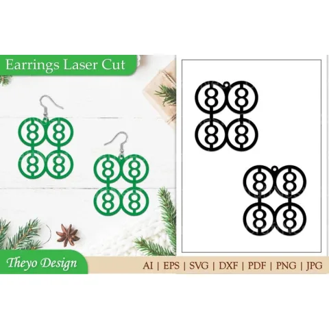 Earrings Laercut SVG Bundle