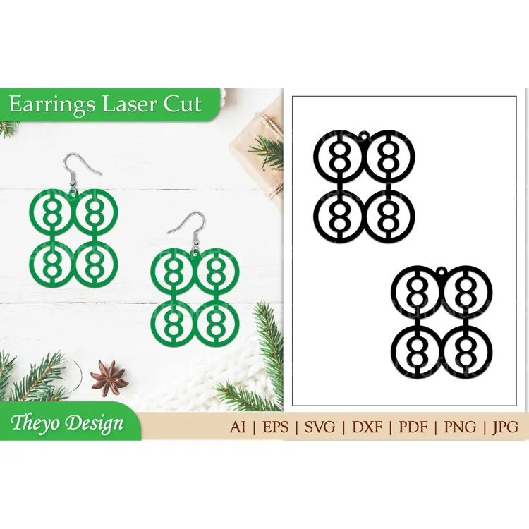 Earrings Laercut SVG Bundle