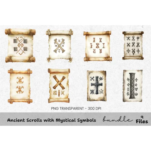 Ancient Mystical Symbols Clipart Bundle