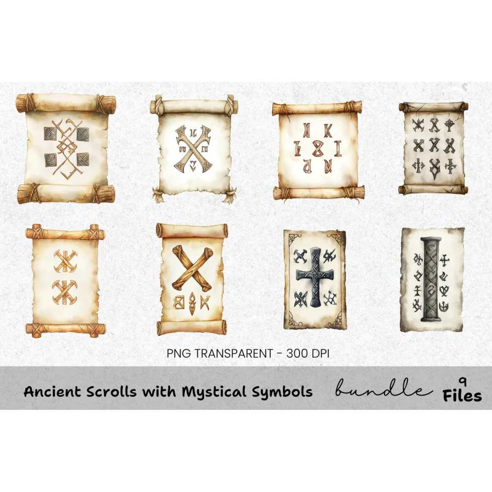 Ancient Mystical Symbols Clipart Bundle