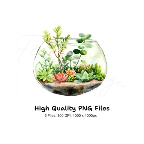 Charming Terrarium Clipart Bundle