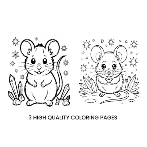Cute Mice Winter Coloring Books