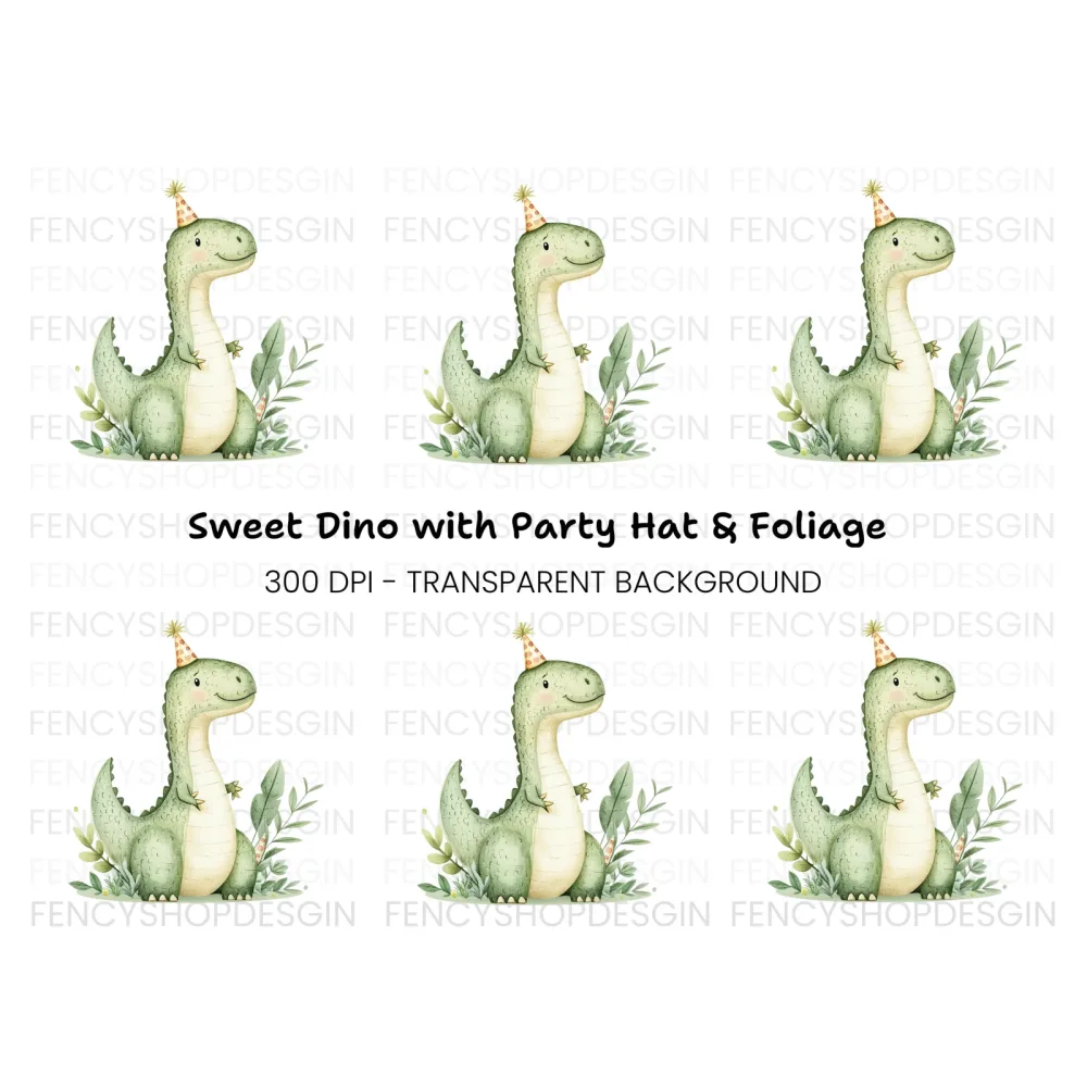 Cute Dinosaur Birthday Party Clipart Bundle