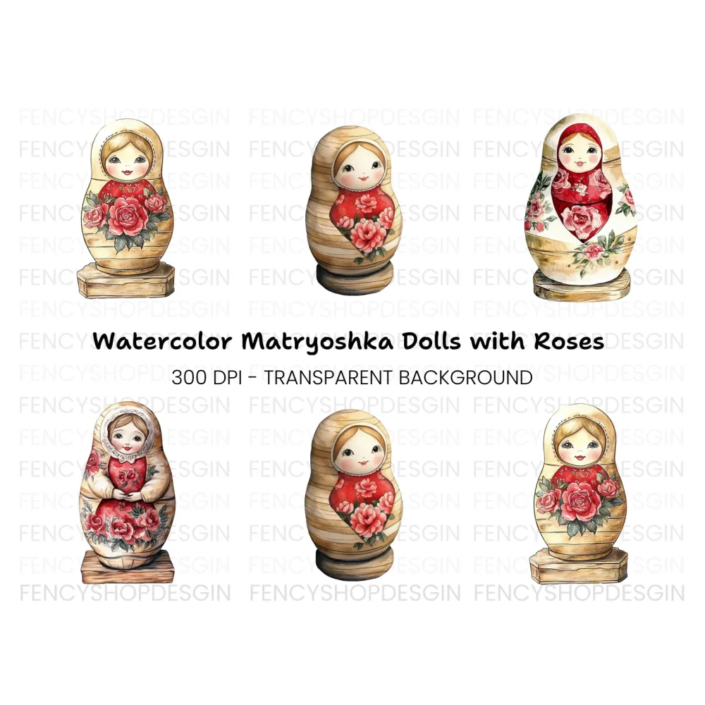 Russian Nesting Dolls Clipart Bundle