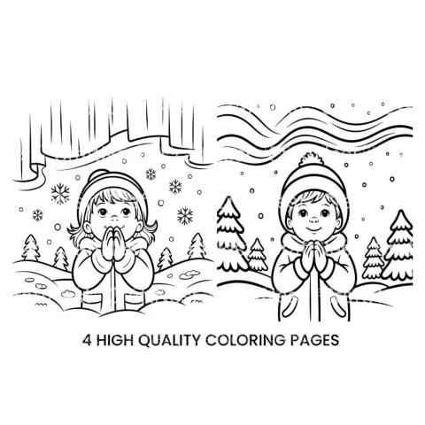Winter Kids Fun Coloring Books