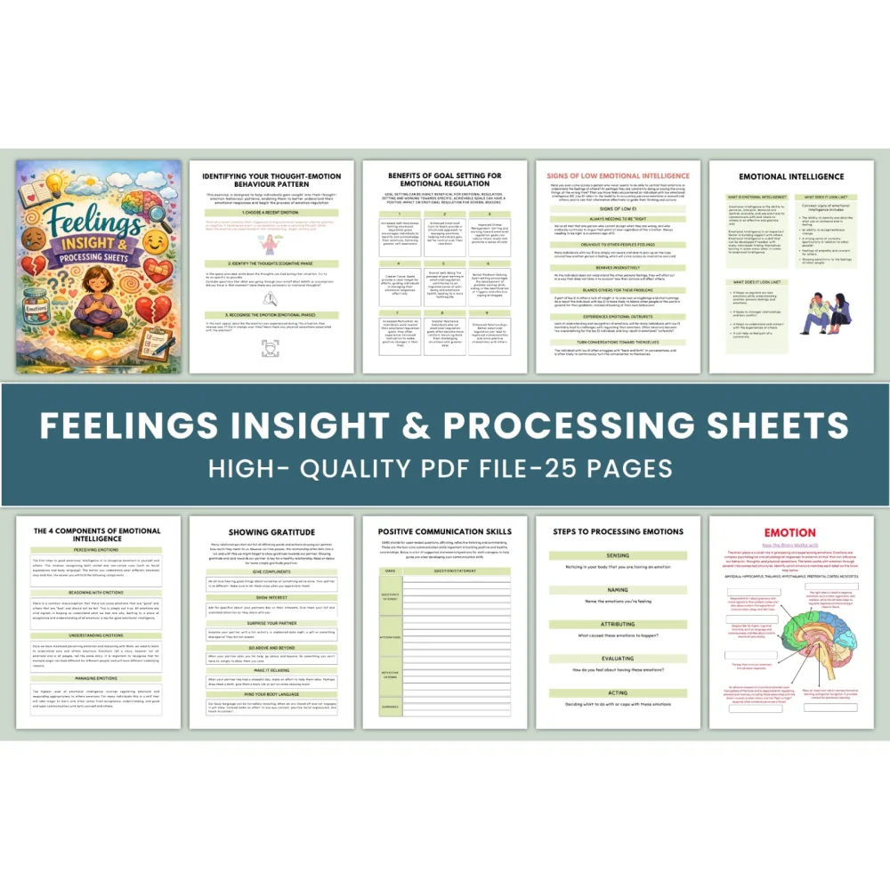 Feelings Insight Processing Sheets Journal