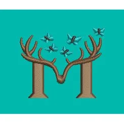 Bee Fly Over Tree Embroidery Design