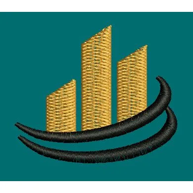 Building Gold & Black Colour Embroidery Design
