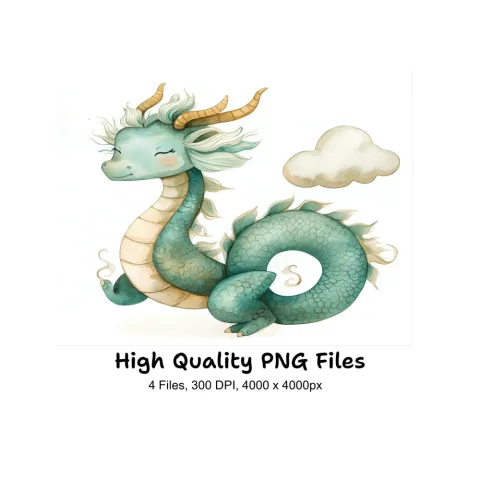 Cute Baby Dragon Clipart Bundle
