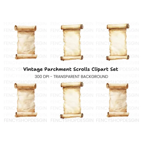 Vintage Scroll Clipart Bundle