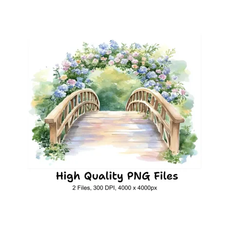 Floral Archway Bridge Clipart Bundle