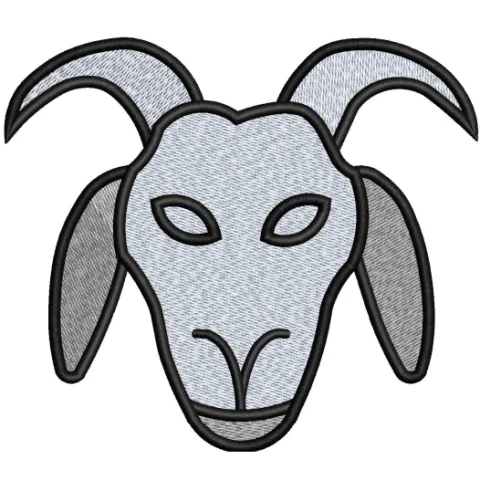 Goat Face Embroidery Design