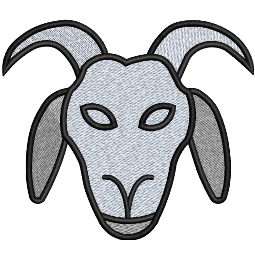 Goat Face Embroidery Design
