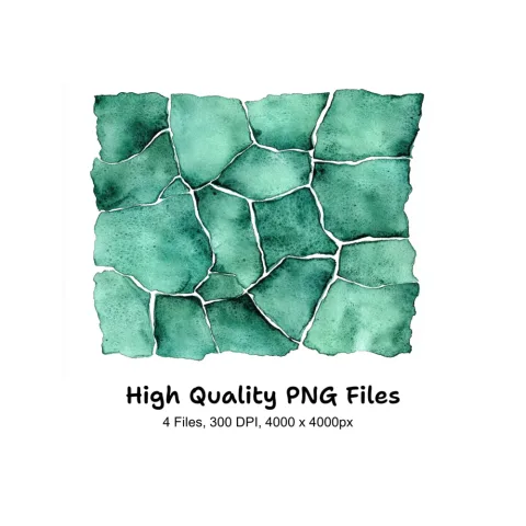 Green Stone Wall Clipart Bundle