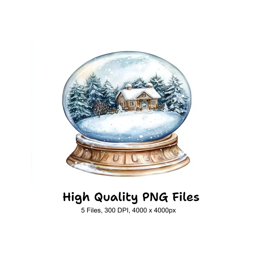 Winter Snow Globe Clipart Bundle