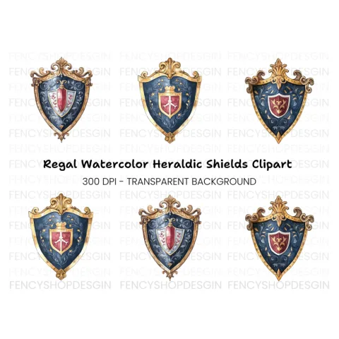 Elegant Royal Crests Clipart Bundle